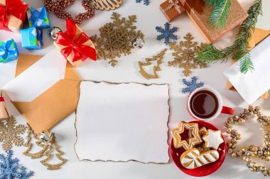 Noel Baba'ya mektup tablo ile kompozisyon