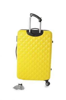 Yellow plastic luggage   clipart