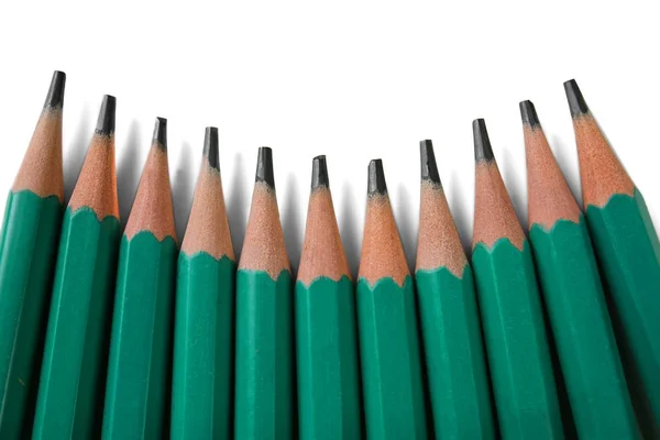 Green pencils on white — Stock Photo, Image
