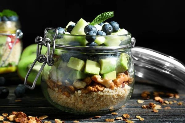 Fruit salad with quinoa and walnuts — Stock Photo, Image