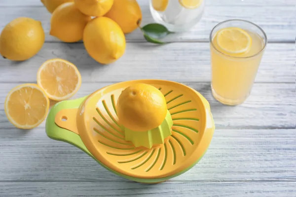 Composition with lemon juice — Stock Photo, Image