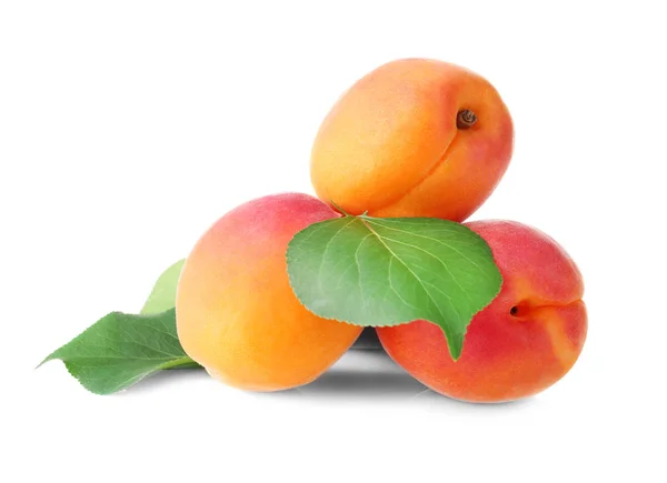 Fresh apricots on white background — Stock Photo, Image