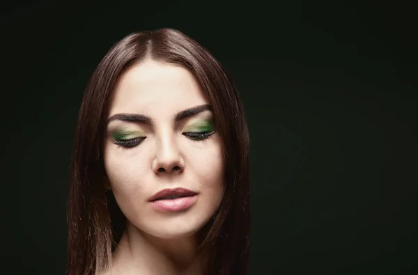 Young beautiful woman with fancy makeup — Stock Photo, Image