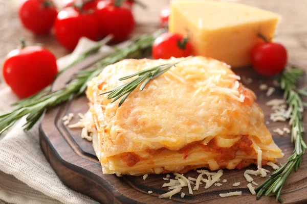 Ízletes lasagna része — Stock Fotó