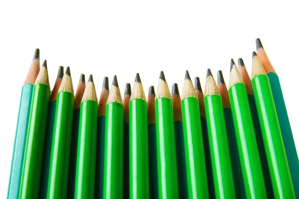 Green pencils on white — Stock Photo, Image