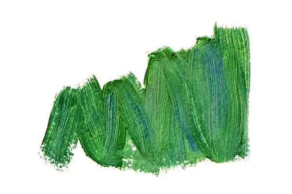 Green oily paint brushstrokes — Stock Photo, Image