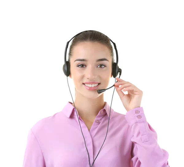 Młoda kobieta z słuchawkami — Zdjęcie stockowe