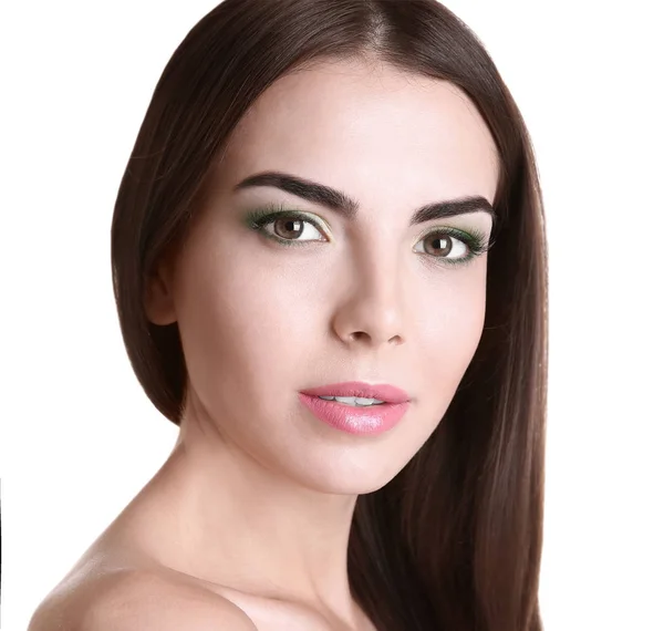 Mooie jongedame met mooie make-up — Stockfoto