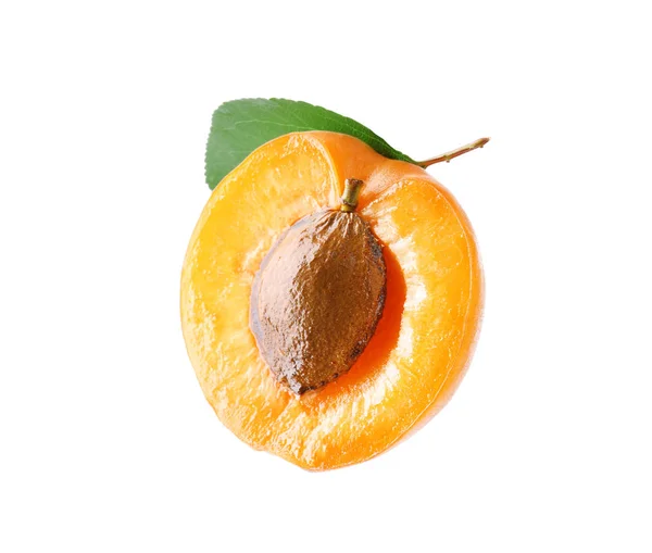 Hälften av färsk aprikos på vit bakgrund — Stockfoto