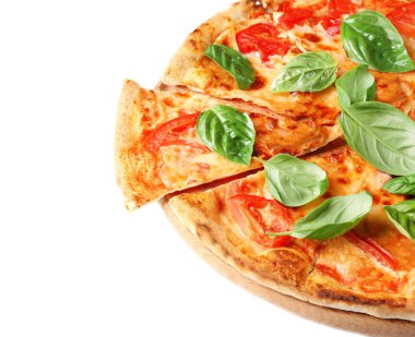 Fesleğenli lezzetli pizza