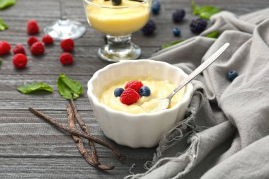 Taze nane ile vanilya puding 