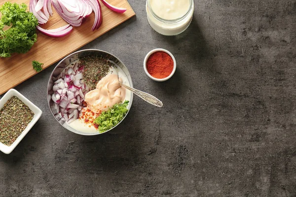 Ingredienser för fish tacosås — Stockfoto