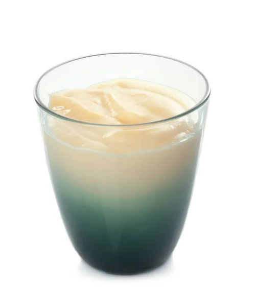 Vanilla pudding in glass — Stock Photo, Image