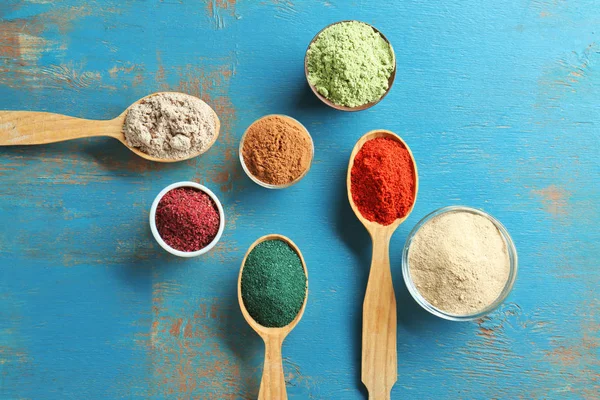 Different superfood powders — Stock Photo, Image
