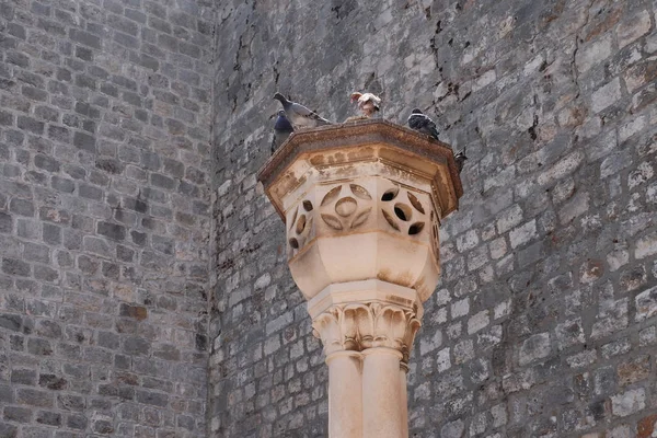 Eski sütun güvercinler ile tarihsel city otellerini göster