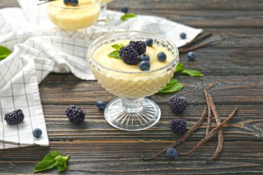 Taze nane ile vanilya puding 