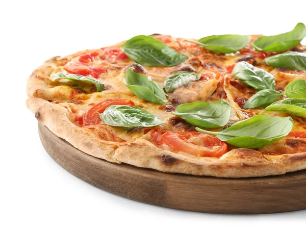Fesleğenli lezzetli pizza — Stok fotoğraf