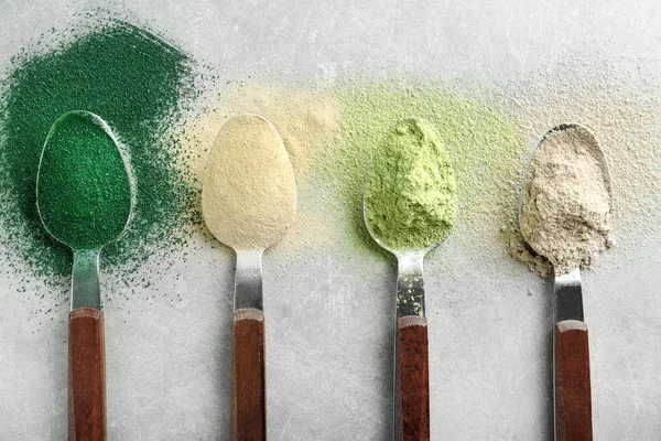 Different superfood powders — Stock Photo, Image