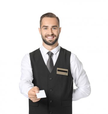 Erkek otel resepsiyonist 