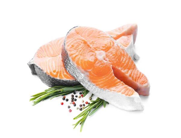 Fresh salmon steaks — Stock Photo, Image