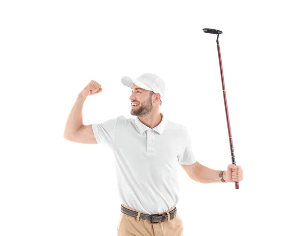 Cheerful male golf player — Stock Photo, Image