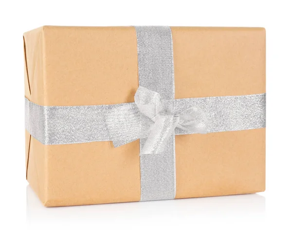 Christmas gift box on white background — Stock Photo, Image