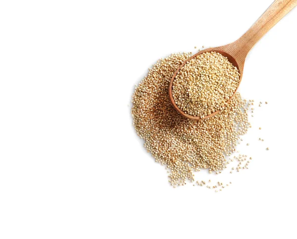 Spoon and quinoa grains — Stock Photo, Image