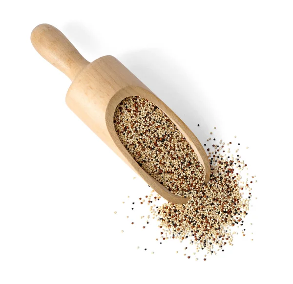 Ham quinoa tahıl ile Kepçe — Stok fotoğraf