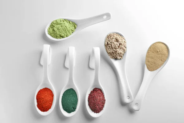 Colorful superfood powders — Stock Photo, Image