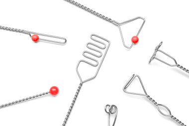 Konuşma terapisti için araçların beyaz arka plan üzerinde ayarla