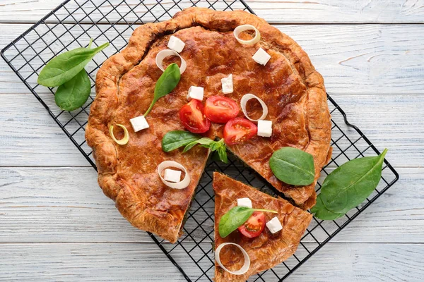 Torta saporita con spinaci — Foto Stock