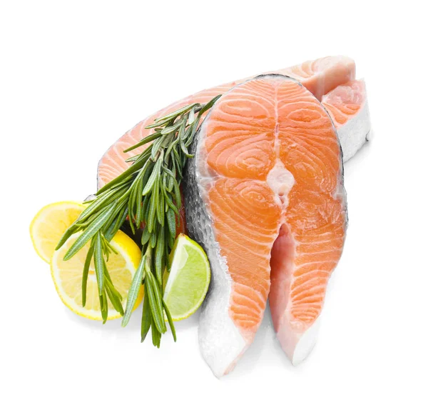 Fresh salmon steaks — Stock Photo, Image