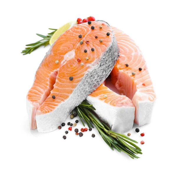 Fresh salmon steaks — Stock Photo, Image