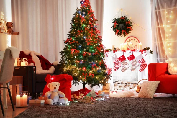 Interior de Natal da sala de estar — Fotografia de Stock