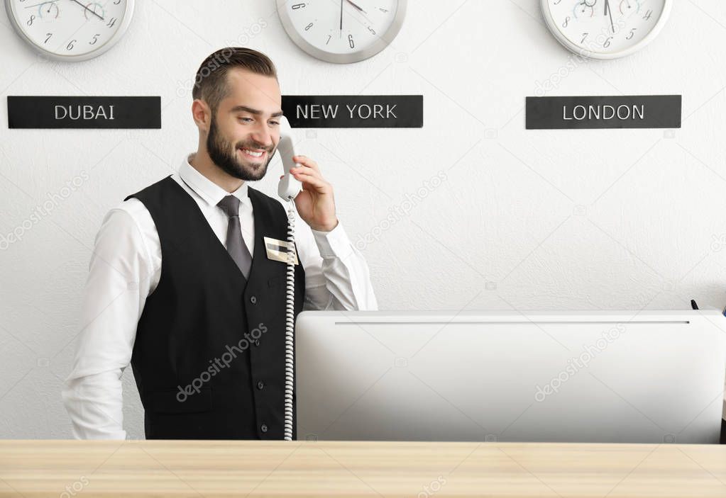 Male hotel receptionist 