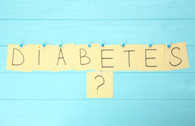 Kelime kağıt levha diyabet