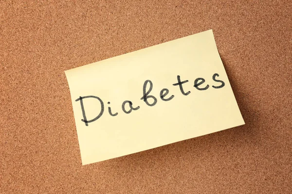 Palabra Diabetes en la nota — Foto de Stock