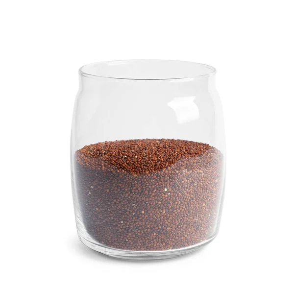 Graines de quinoa dans un pot en verre — Photo