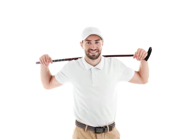 Uomo con mazza da golf — Foto Stock