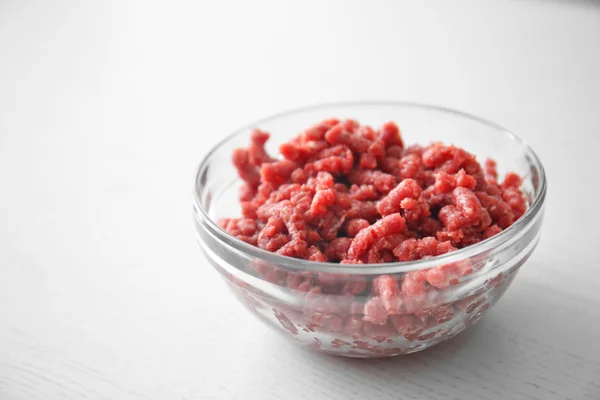 Bowl with fresh forcemeat — Stock Photo, Image