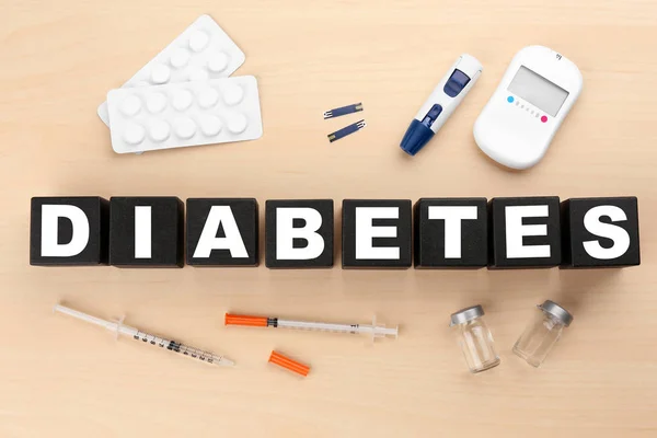 Medical stuff and word Diabetes — Stock Photo, Image