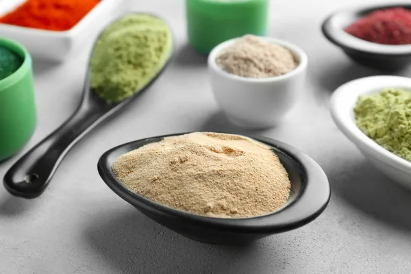 Colorful superfood powders Stock Photo