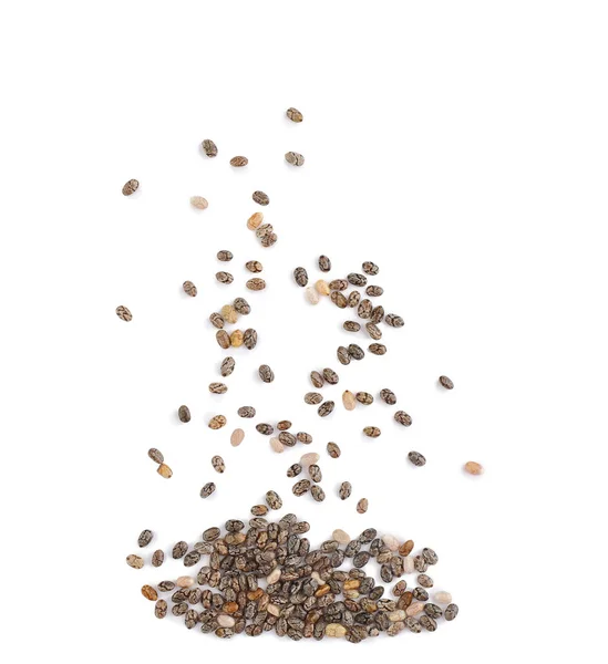 Chia semena na bílém pozadí — Stock fotografie
