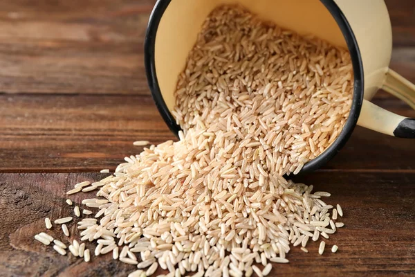 RAW коричневий рис — стокове фото