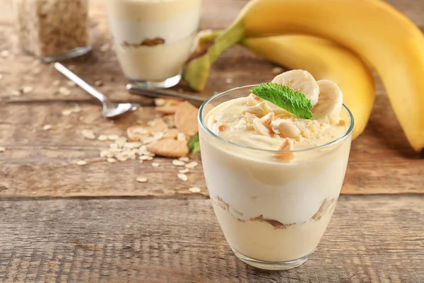 Läckra banan pudding — Stockfoto