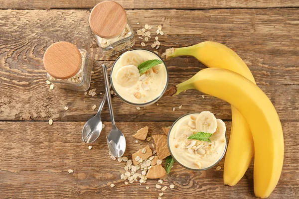 Leckerer Bananenpudding — Stockfoto