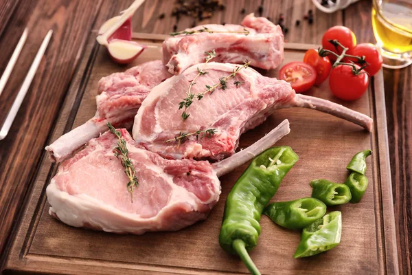 Costillas frescas crudas — Foto de Stock