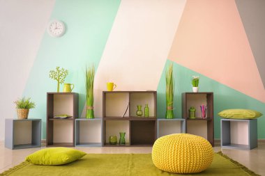 Modern oturma odası iç ile Tv koymak için bir yer