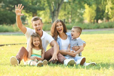 Park 'taki mutlu aile