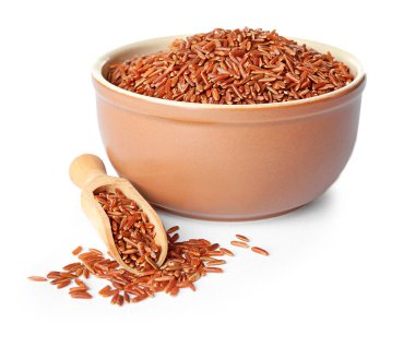 Kase ve kırmızı kargo pirinç Kepçe 